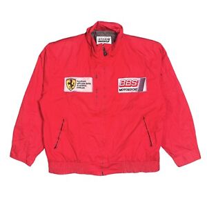 Vintage 90s Scuderia Ferrari BBS Motorsports Windbreaker Jacket Mens One Size