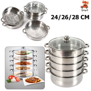 30cm/28cm/26cm| 5 Etagen Dampfgarer Mantowarka Induktion Dampfkocher Edelstahl - Bild 1 von 64