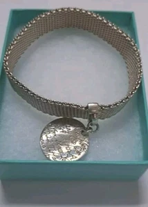 Tiffany & Co Somerset Kollektion Sterlingsilber Mesh Armband mit Fifth Ave Charm - Bild 1 von 12