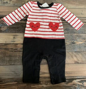 NWT Gymboree Boys Girls Heart Stripe Valentines Day Romper Outfit Size 3-6 M - Picture 1 of 1