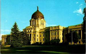 Postcard Montana State Capitol At Eventide Twilight Scene Vintage c1950 Unposted - Picture 1 of 2