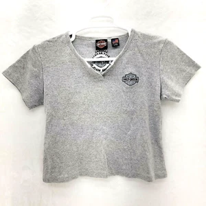 Harley-Davidson Daytona Beach FL Short Sleeve Crop Shirt Women's L Embroidered - Picture 1 of 7