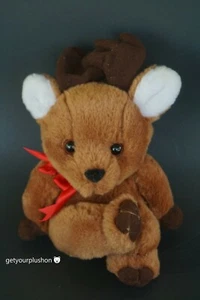 VINTAGE CHRISTMAS REINDEER PLUSH * CROSS LEGGED POSE - Picture 1 of 2