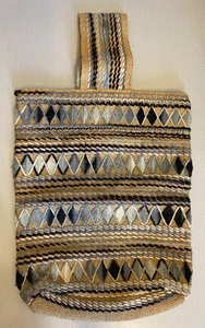 Hand Woven Wool Embroidered Tote Bag 60s Vintage Hippy Boho Purse Earth Tones - Picture 1 of 8
