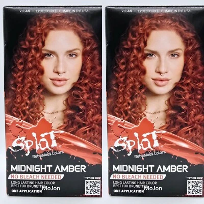 Lote de 2 Kit de Color de Cabello Semipermanente Ámbar Medianoche Colores Rebeldes Splat Foto 1 de 4