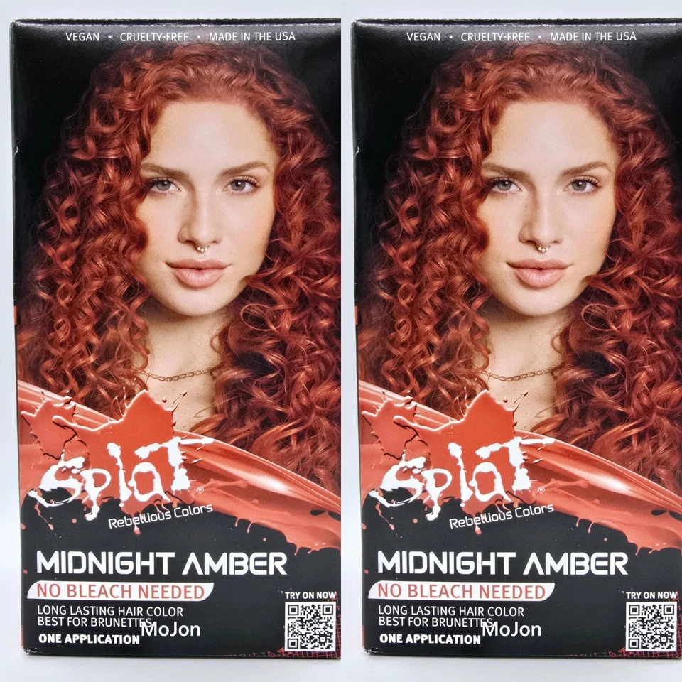 Lote de 2 Kit de Color de Cabello Semipermanente Ámbar Medianoche Colores Rebeldes Splat Foto 1 de 4
