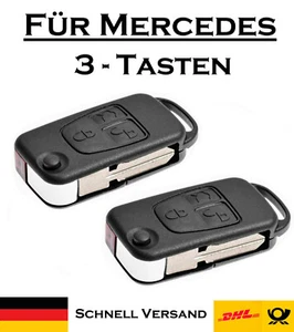 2x Klappschlüssel Gehäuse für Mercedes Ersatz 3 Tasten PKW Fernbedienung KS05NO - Picture 1 of 3