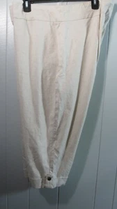 Cathy Daniels Capri's Women's XL Beige Linen Blend Cuffed Button Coastal Neutral - Picture 1 of 14