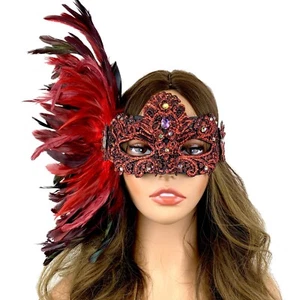 Women Costume Masquerade Party Masks With Feather For Wedding Ball Mask - Picture 1 of 15