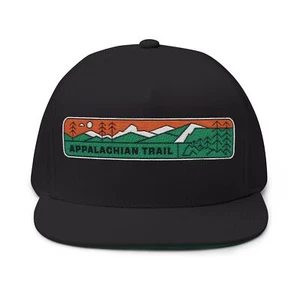 Appalachian Trail Flat Bill Hat Outdoor Adventure Hike Adjustable Strapback Cap - Picture 1 of 5