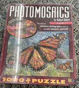 Photomosaics By Robert Silvers "Butterfly" 1000 Pieces Jigsaw Puzzle New Sealed - Picture 1 of 7