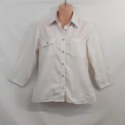 Tommy Hilfiger Топ блузка рубашка молодежный размер 10 белый джинсовой ткани на пуговицах воротник - Изображение 1 из 4
