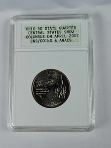 2002 Ohio State Quarter Central State Show Columbus Ohio ANACS Sample Slab - Picture 1 of 4