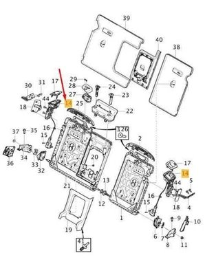 Volvo V60 MK2 Cross Country Rücksitzrahmen rechts Schloss 32272565 NEU ORIGINAL - Image 1 of 2