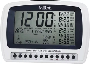 MIRAC AZAN Tischuhr - Automatische Gebetsuhr - 2000 Städte - 7 Azan Akzente  - Bild 1 von 6