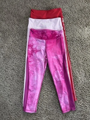 ZYIA Active Leggings Pink Red Size 6-8 Lot Of 3 Activewear Yoga Outdoor Running - Image 1 of 4