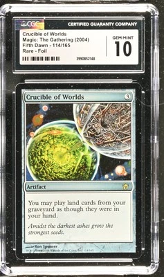 CRUCIBLE OF WORLDS Fifth Dawn Foil Rare CGC 10 MTG [Nostalgium] - Image 1 of 2