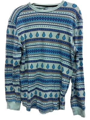 Vintage Volcom Womens Toop Large Blue Thermal Long Sleeve Southwest BOHO - Image 1 of 4