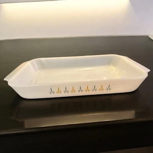 Anchor Hocking Fire King Candle Glow 2 Qt Casseruola Piatto Atomic Starburst MCM - Foto 1 di 9