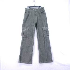 Pantaloni Tinseltown donna taglia 1 verde velluto a coste larghi larghi cargo 100% cotone - Foto 1 di 17