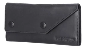 Harley-Davidson Men's Die Cut Script Logo Rodeo Billfold Leather Wallet - Black - Picture 1 of 4