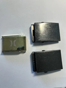 Lote de 3 hebillas de cinturón deslizables estilo militar - 1 latón y 2 tonos grises - Imagen 1 de 6