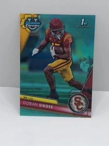 Dorian Singer 2023 Bowman University Chrome 1st Aqua Refractor #212/299 - Picture 1 of 2