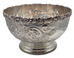 Vintage ELLIS BARKER English Silver Plate Repousse Punch Bowl NO MONOGRAM - Picture 1 of 6