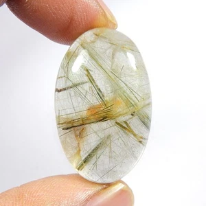 Multi Golden Rutile Quartz Gemstone Oval Shape Natural Cabochon 43 Cts #10715 - Picture 1 of 6