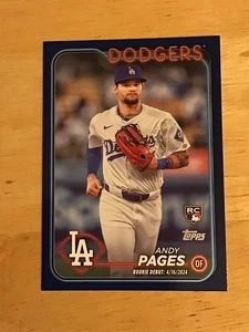 2024 Topps Update Series - Rookie Debut Andy Pages #US108 Royal Blue (RC) - Picture 1 of 2