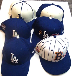 MLB Los Angeles Dodgers New Era Authentic -- Fitted used cap lot of 6 - Picture 1 of 18