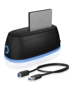 ICY BOX USB 3.0 & USB-C HDD Docking Station, SATA 2.5/3.5 Inch Hard Drive Clonin - Picture 1 of 9