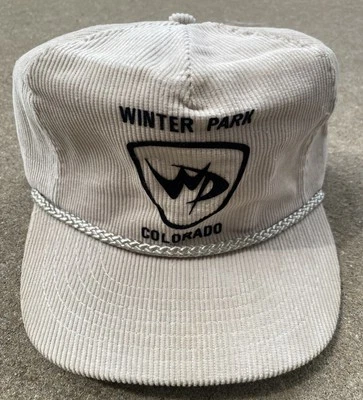 Vintage Winter Park Colorado 90s Skiing Strap back Corduroy Hat Cap USA - Image 1 of 4