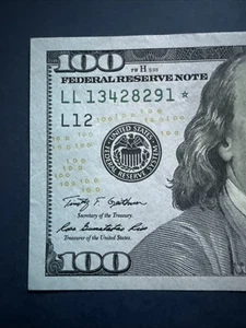 2009 A $100 STAR ✯ NOTE SAN FRANCISCO - FRB Note $100 DOLLAR BILL LL 13428291 ✯ - Picture 1 of 14