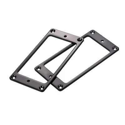 2* Black Iron Humbucker Pickup Mounting Ring Frame Bridge Neck Flat Parts B - Image 1 of 4