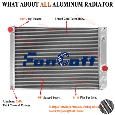 Aluminum 3 Rows Radiator Fit 1989-1996 1990 Chevrolet Corvette Base 5.7L 350 V8 - Image 1 of 4