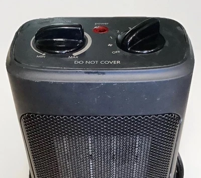 Intertek Mainstays PTC Fan-Forced Variable Heater 1500W WSH10C2ABB 3 Speed Black - Image 1 of 4