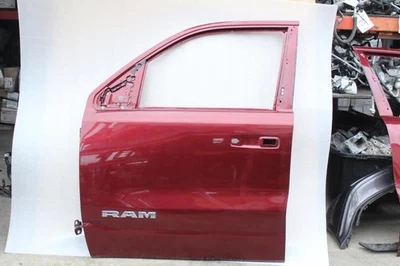 2021 RAM 1500 NEW STYLE LEFT DRIVER SIDE FRONT DOOR SHELL RED PAINT PRV - Image 1 of 4