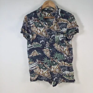 French connection mens button up shirt size S island floral print blue 101294 - Picture 1 of 8