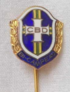 1962 FIFA Soccer WORLD Cup BRAZIL CHAMPIONS Pin Badge BRASIL BI-CAMPEAO Football - Picture 1 of 2