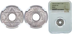 British West Africa 1936 ⅒ Penny Coppernickel NGC MS 63 - Picture 1 of 1
