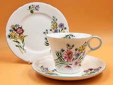 Shelley Wild Flowers Regent shape tea cup, saucer & plate trio. 13668. c1935.
