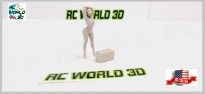 PRETTY GIRL Mini Scale 3D Printed RESIN GRAY Realistic for RC/Diorama/Model - Image 1 of 4