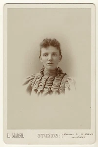PORTRAIT OF A YOUNG WOMAN IN ADAMS, MASSACHUSETTS (CABINET CARD) - Picture 1 of 2