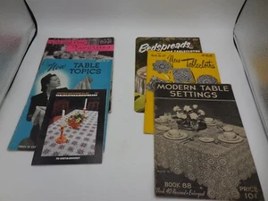Lot of 7 Vintage Crochet Knit Pattern Booklet Leaflet Tablecloths Bedspreads - Picture 1 of 4