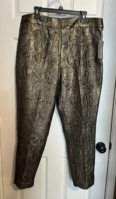 Soft Surroundings Womens Pants 18 Trousers Pants Black Gold Party Holiday NWT - Image 1 of 4