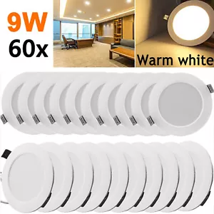 60X 9W LED Recessed Down Lights Panel Ceiling Lamp Kitchen Spotlight Warm White - Picture 1 of 12