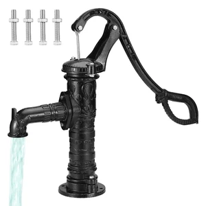 Well Hand Water Pump Antique Manual Cast Iron Garden Black Crank Heavy Duty - Picture 1 of 11