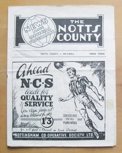 NOTTS COUNTY v MILLWALL 1948/1949 *Good Condition Football Programme* - Picture 1 of 3