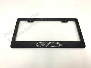 1x GTS 3D Emblem Real 3K TwillWeave CARBON FIBER License Plate Frame Holder - Picture 1 of 2